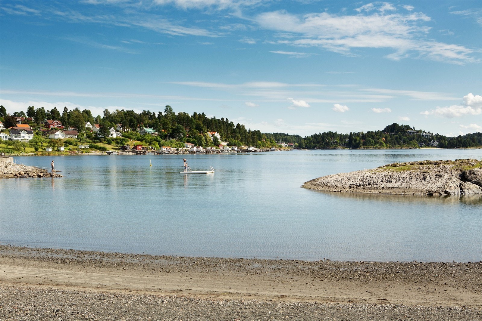 Flotte bademuligheter ved Holmenskjæret badestrand. Galleribilde
