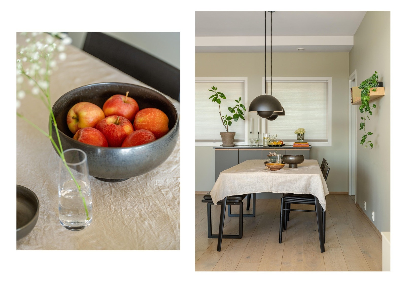 Til høyre for spisebordet er det dør inn til den innvendige boden som i dag brukes som spisskammers. Galleribilde