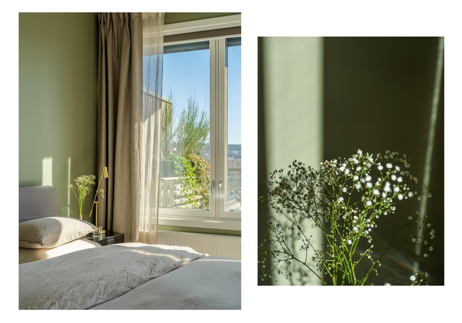 Det er installert spesialtilpassede, mørklagte plissegardiner på begge soverommene. Galleribilde