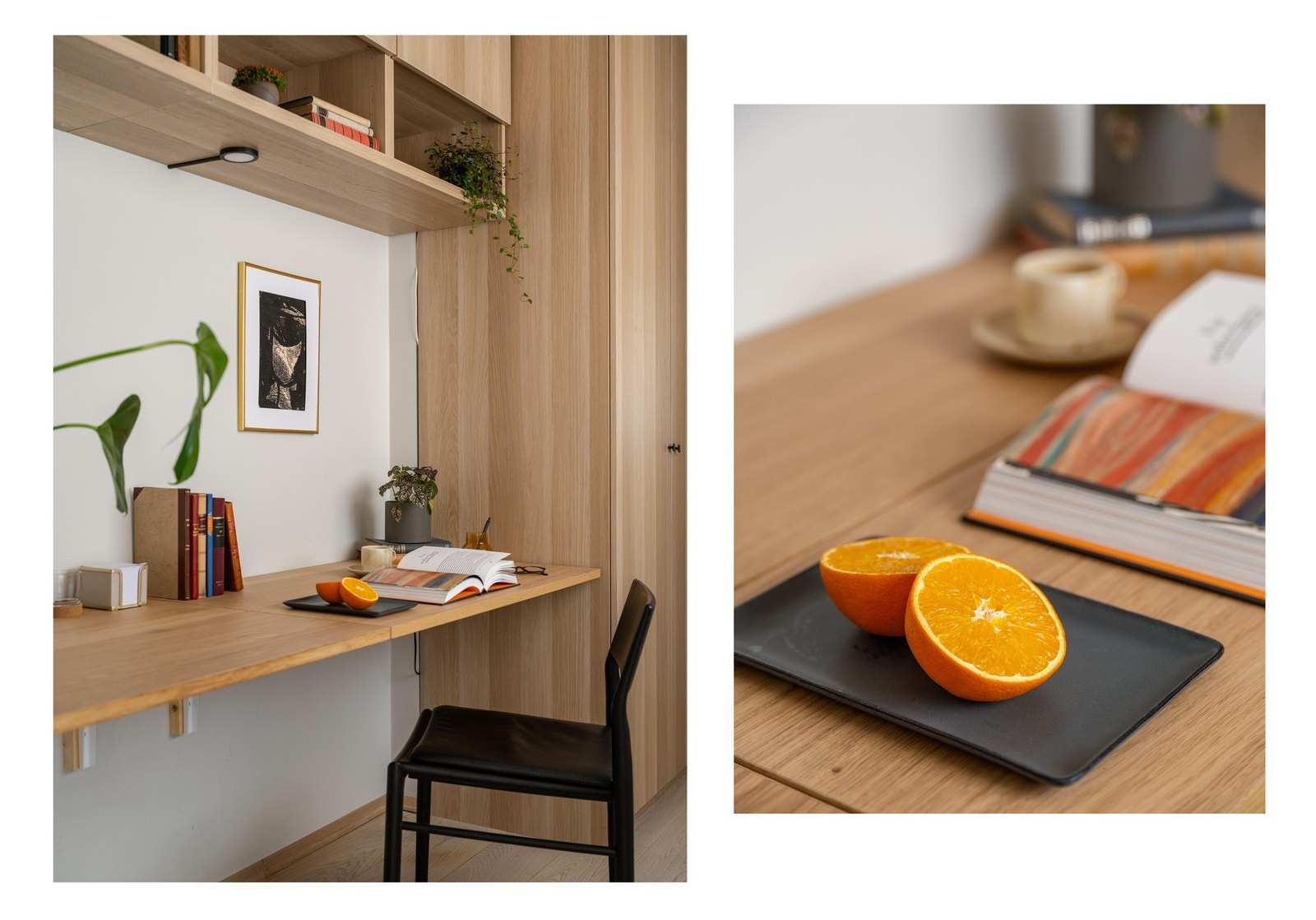 Det er innredet med praktisk garderobeløsning og kontorpult. Galleribilde