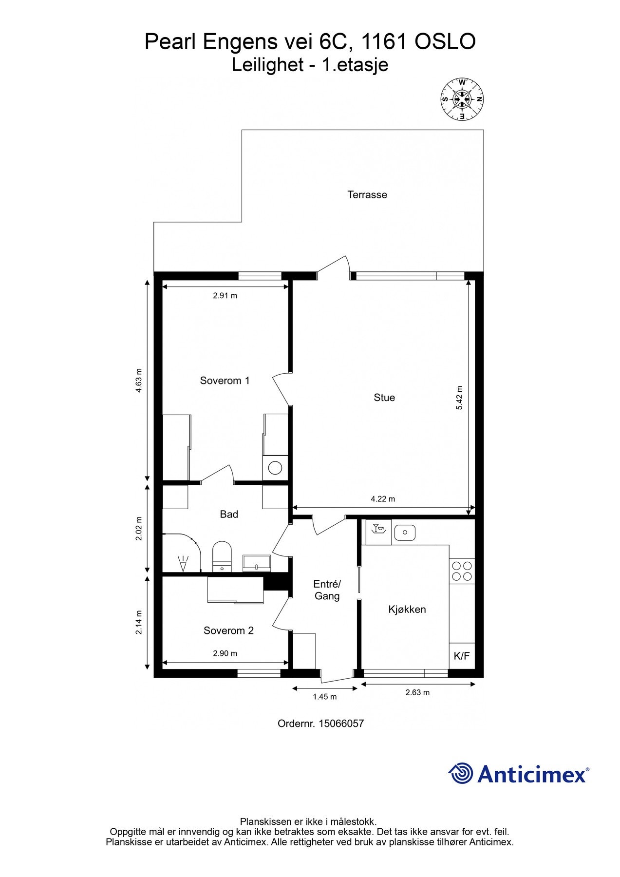 Vi starter med en titt på plantegningen, slik du får orientert deg i boligen. Galleribilde