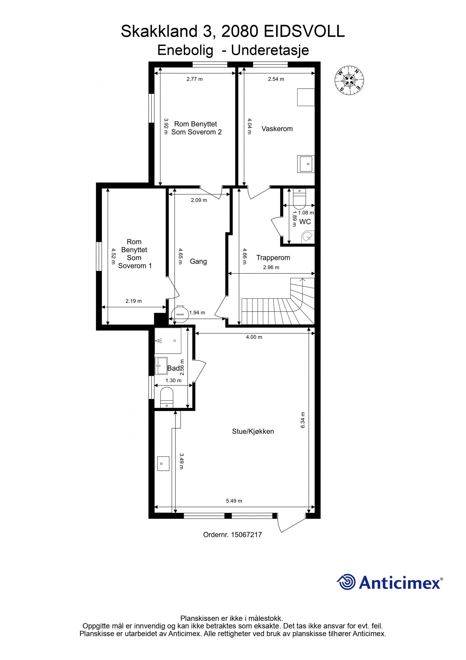 Plantegning underetasje. Galleribilde