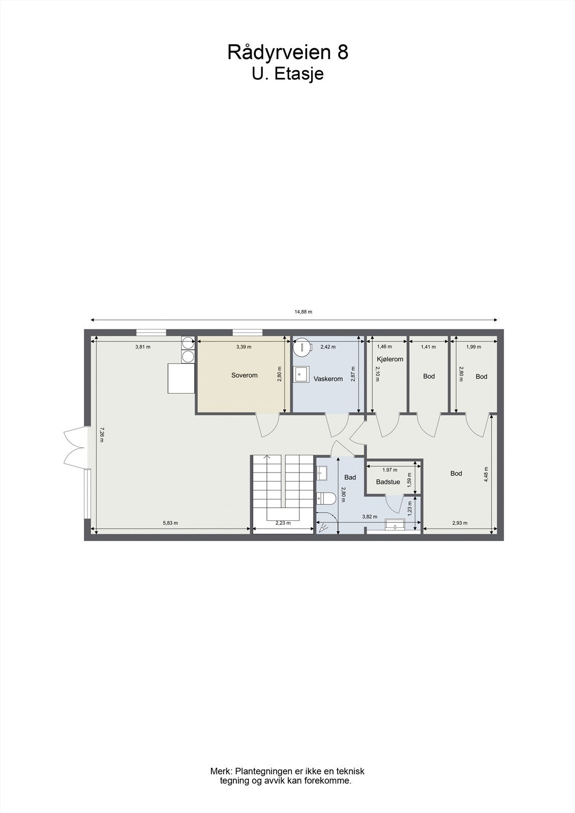 Plantegning underetasje. Galleribilde