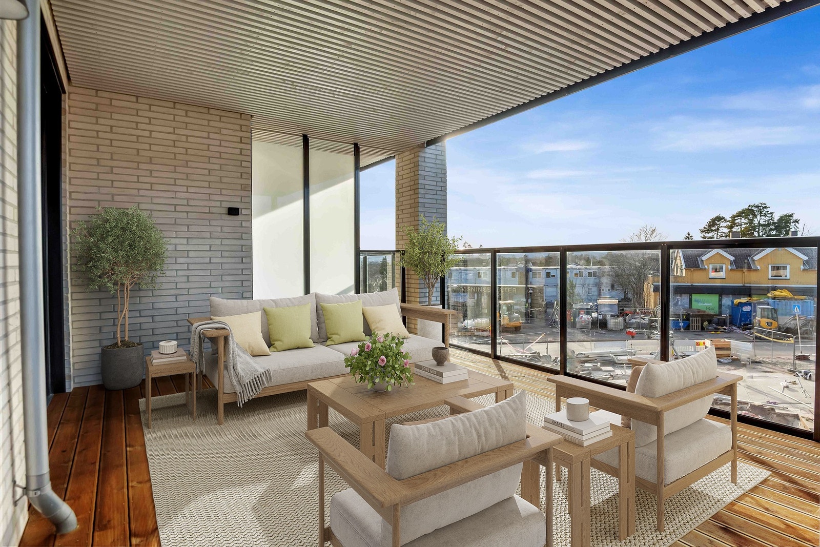 Den vestvendte balkongen på ca. 20 kvm gir et kjærkomment privat uterom med stor møbelfrihet. Galleribilde