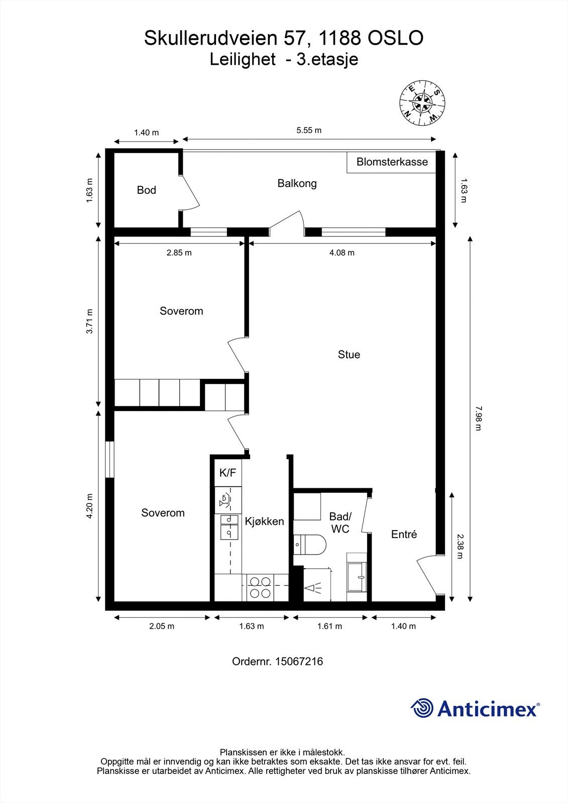 Plantegning, 3. etasje. Galleribilde