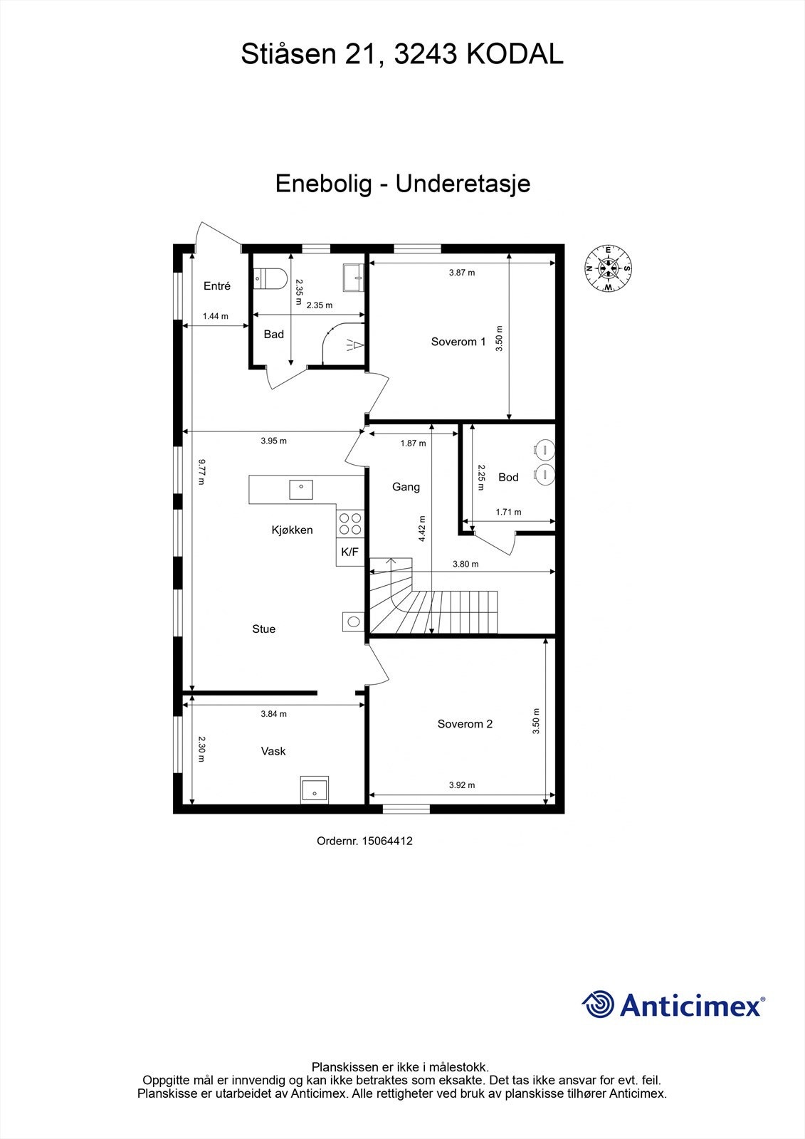 Plantegning - Underetasje. Galleribilde