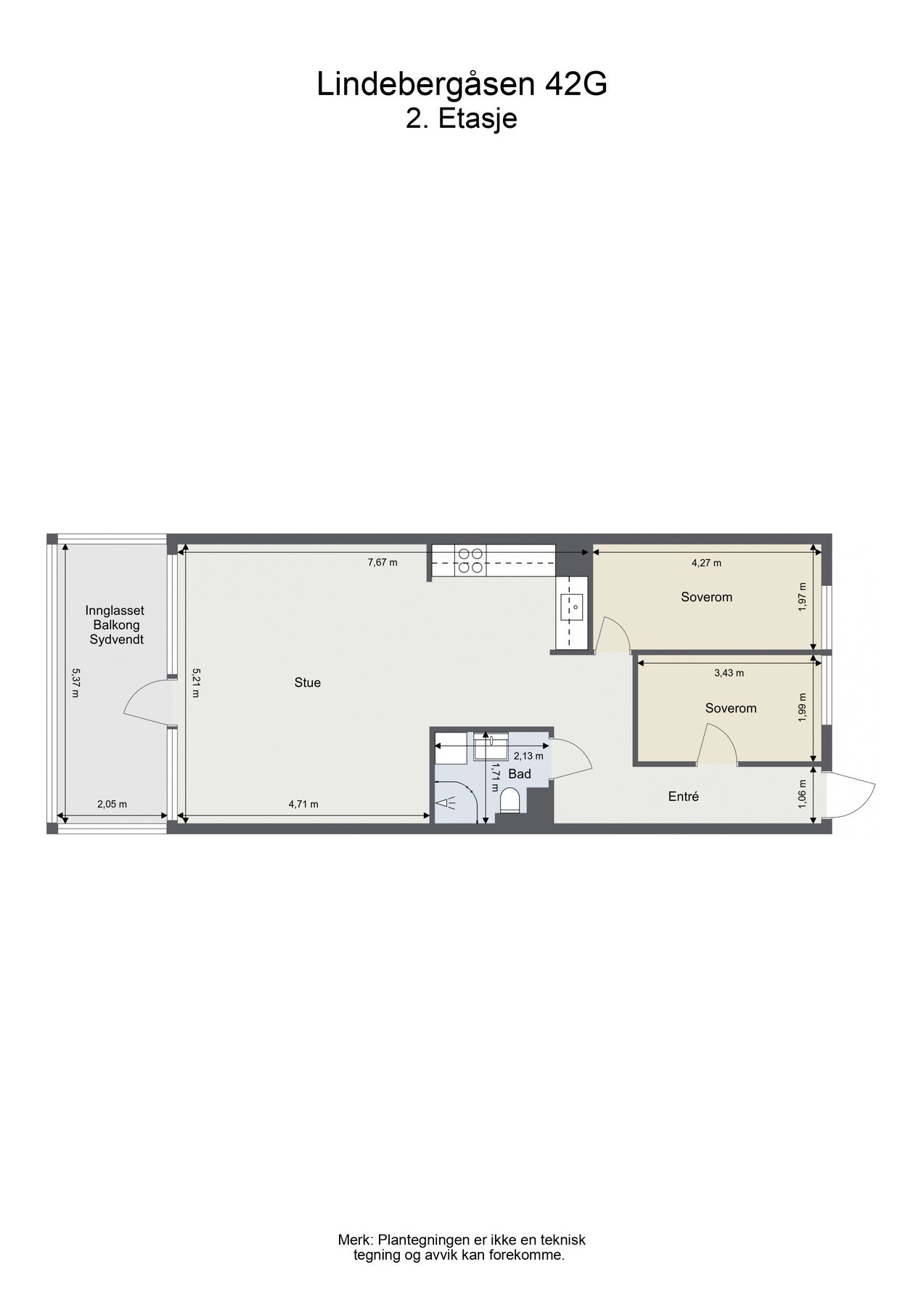 Målsatt plantegning. Galleribilde