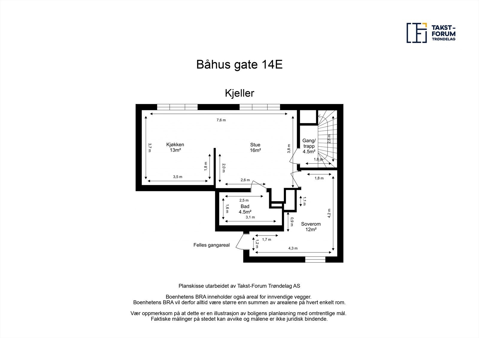 Planskisse kjeller Galleribilde