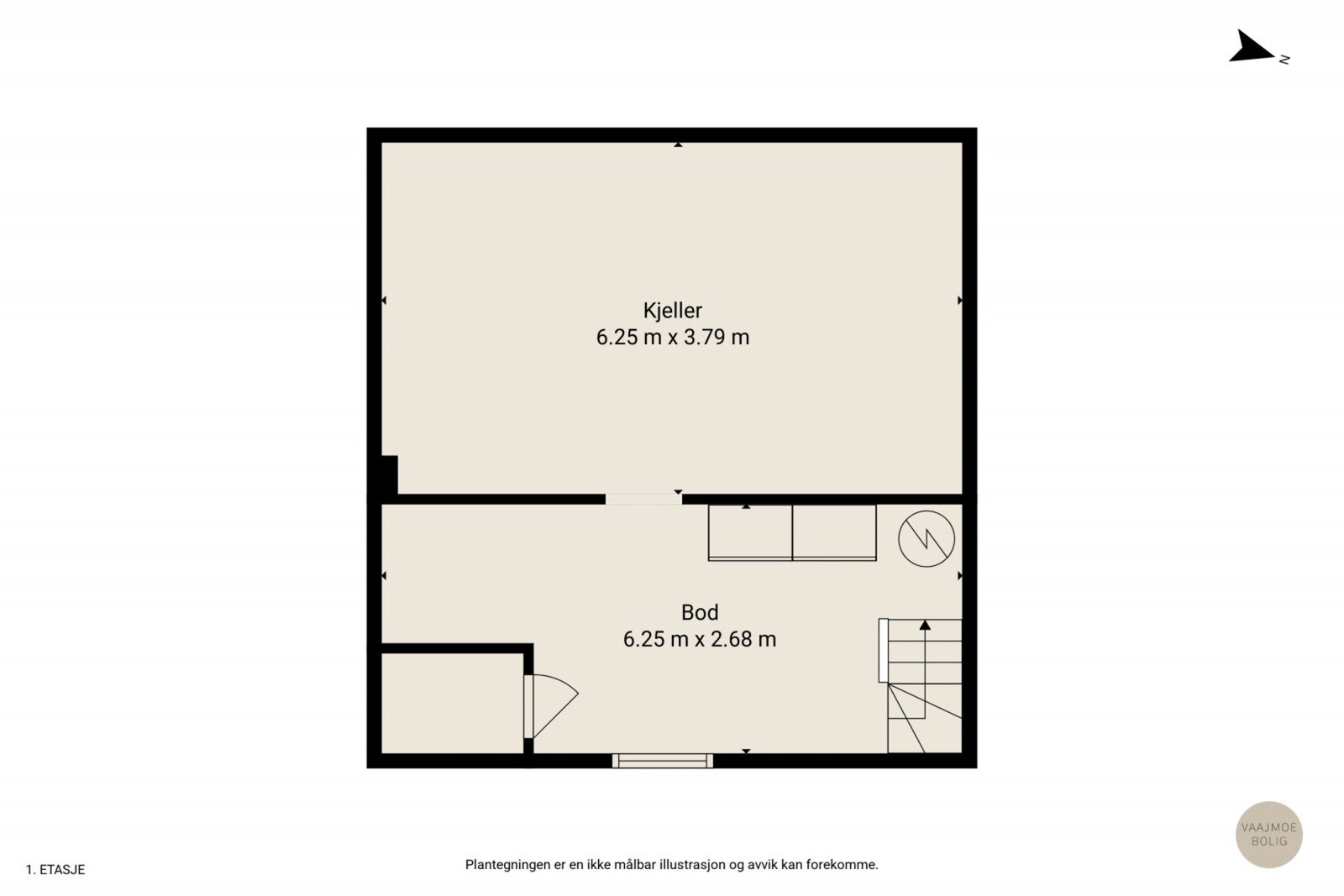 Plantegning i boligens kjelleretasje Galleribilde