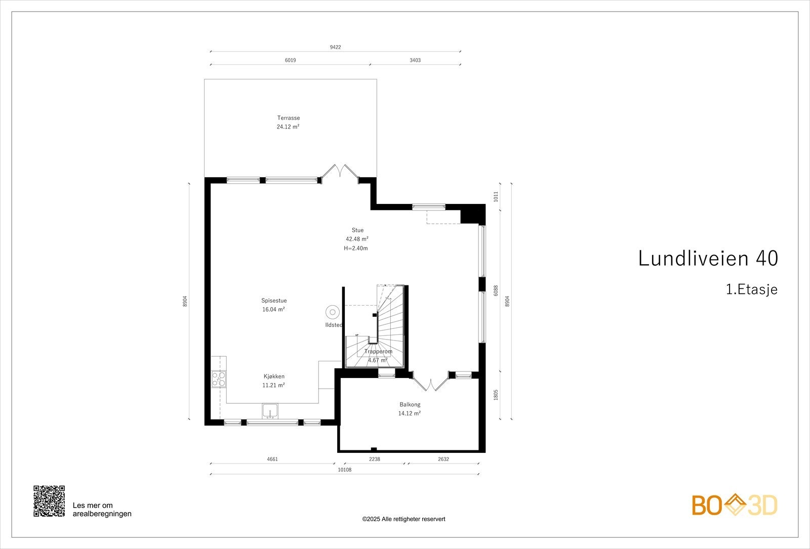 Plantegning 1. etasje Galleribilde
