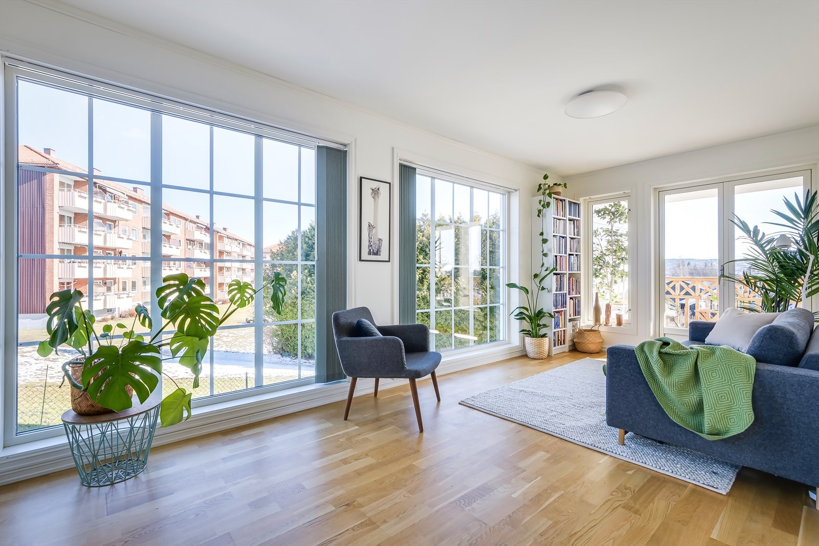 De store vindusflatene slipper inn rikelig med naturlig lys fra flere sider. Galleribilde