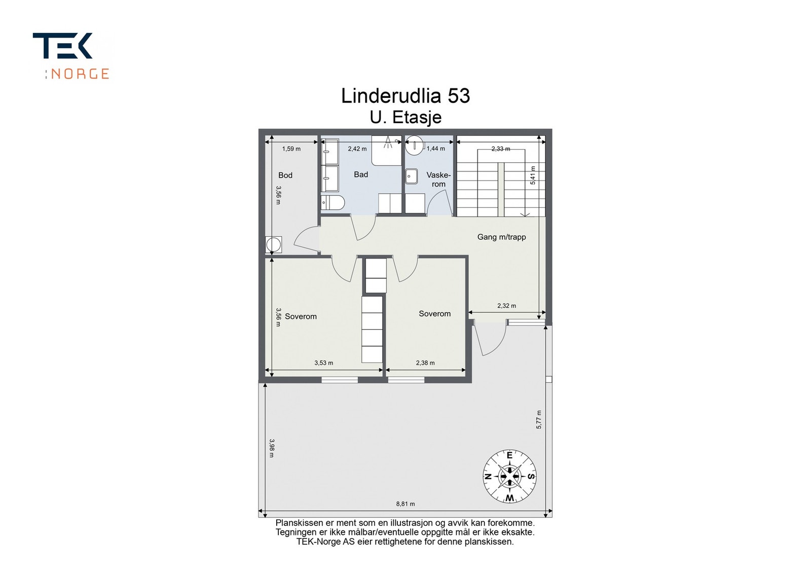 Plantegning Linderudlia 53, Underetasje Galleribilde