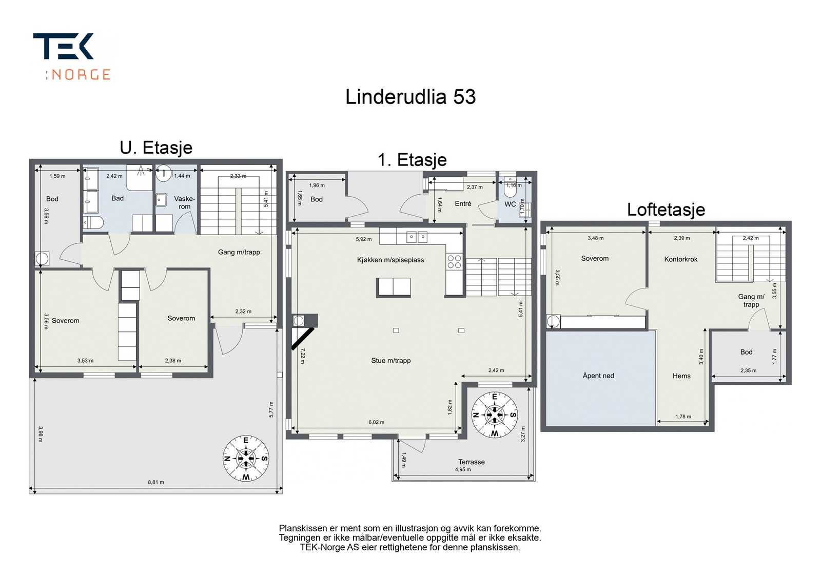 Plantegning Linderudlia 53, Bærums Verk Galleribilde