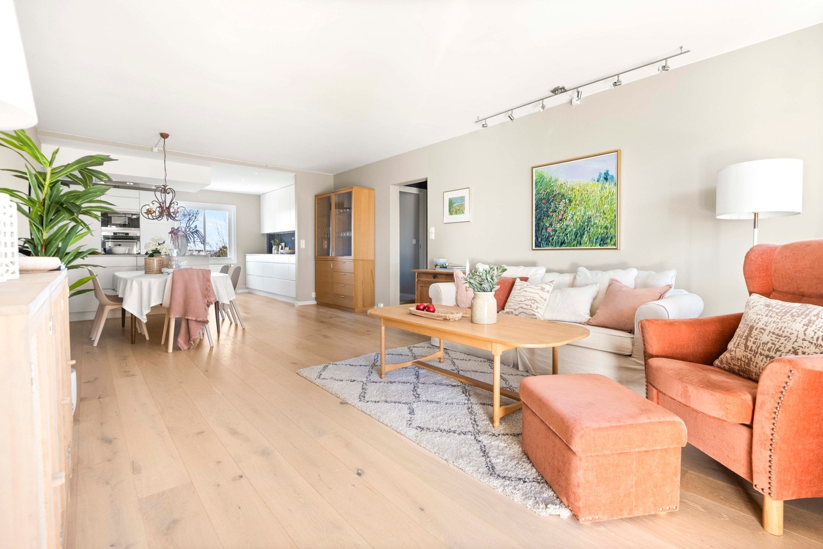 Boligens sosiale sone er romslig med god utforming som gjør den enkel å møblere. Galleribilde