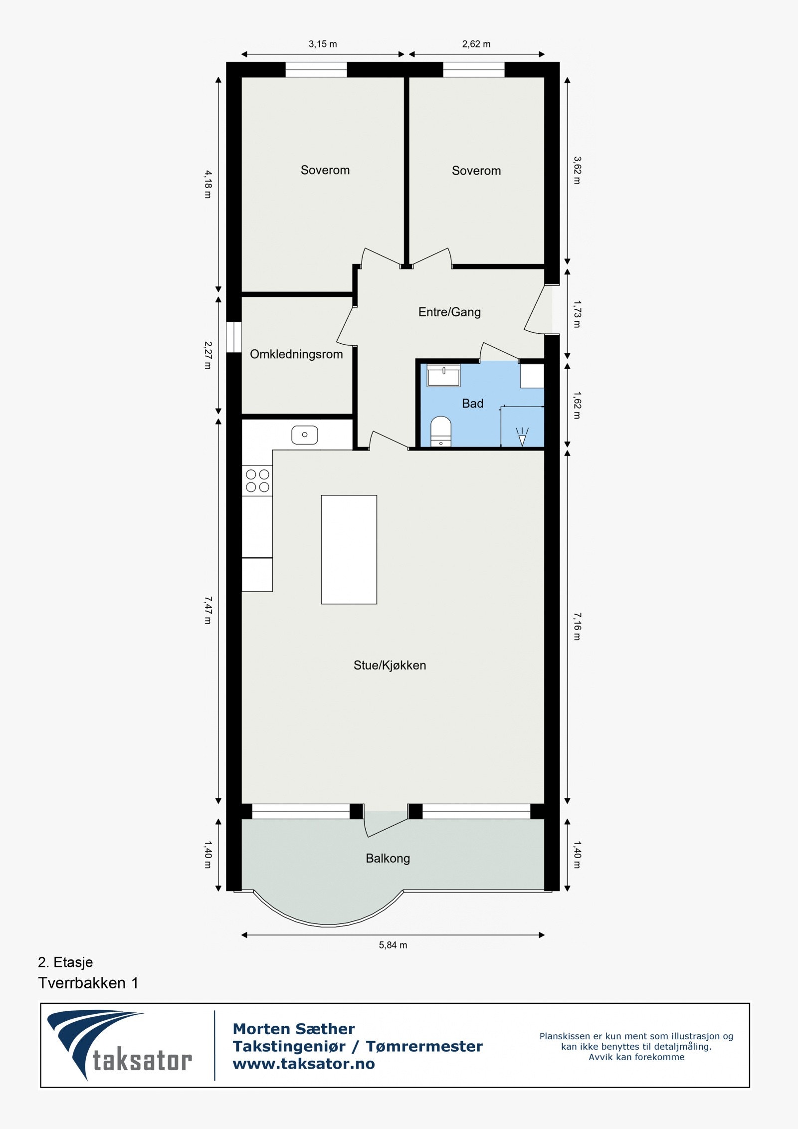 Plantegning av Tverrbakken 1 Galleribilde