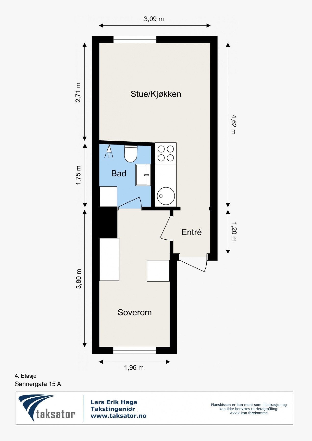 God arealutnyttelse er helt avgjørende for mindre leiligheter og denne er desidert blant de beste planløsningene. Galleribilde