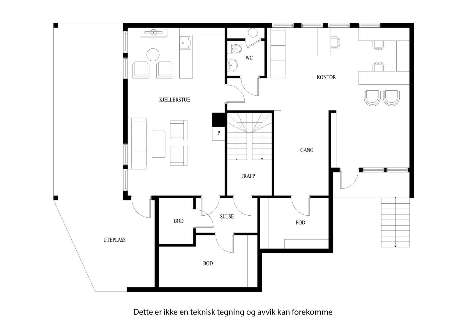 Plantegning underetasjen Galleribilde