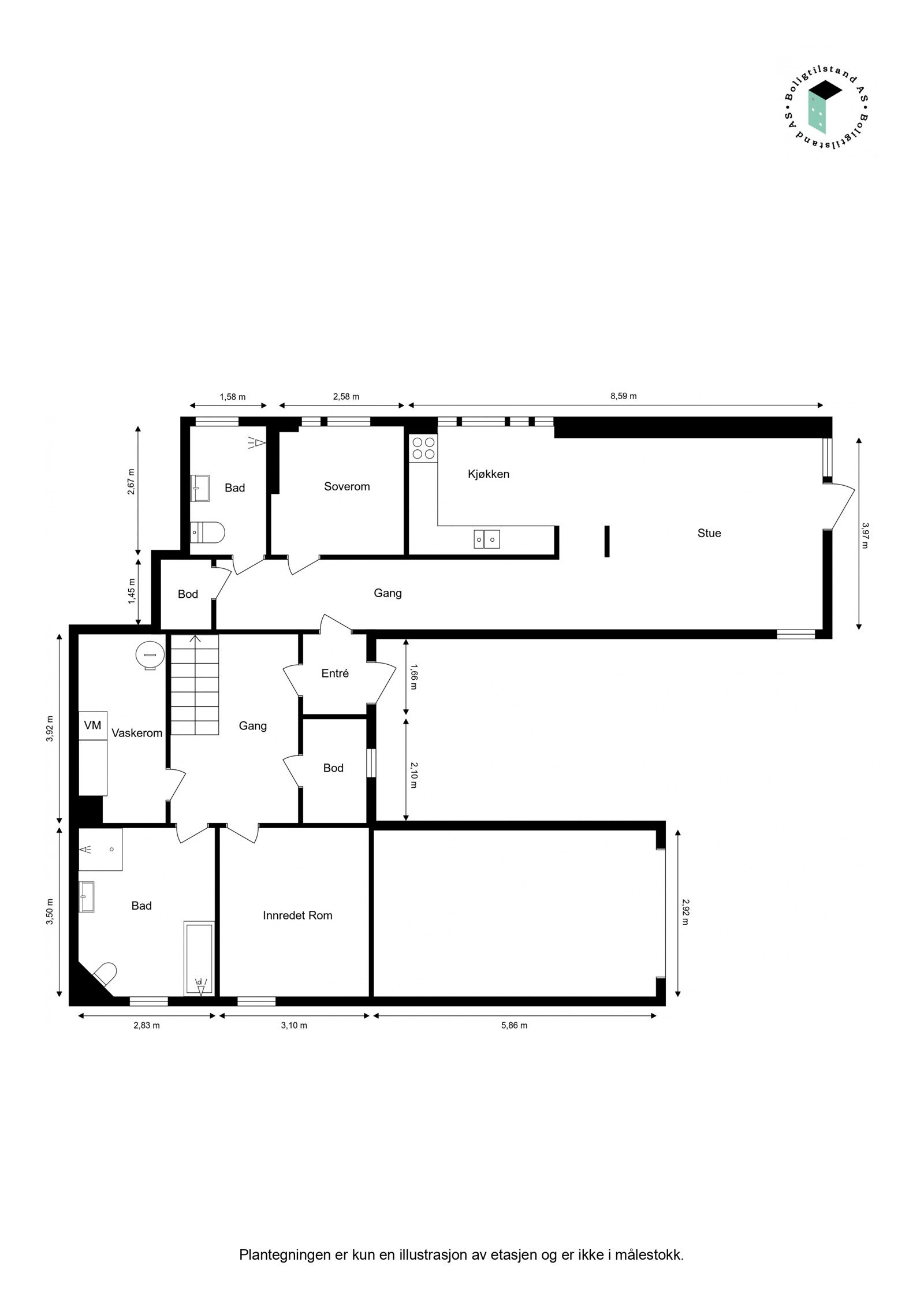 Plantegning underetasje Galleribilde