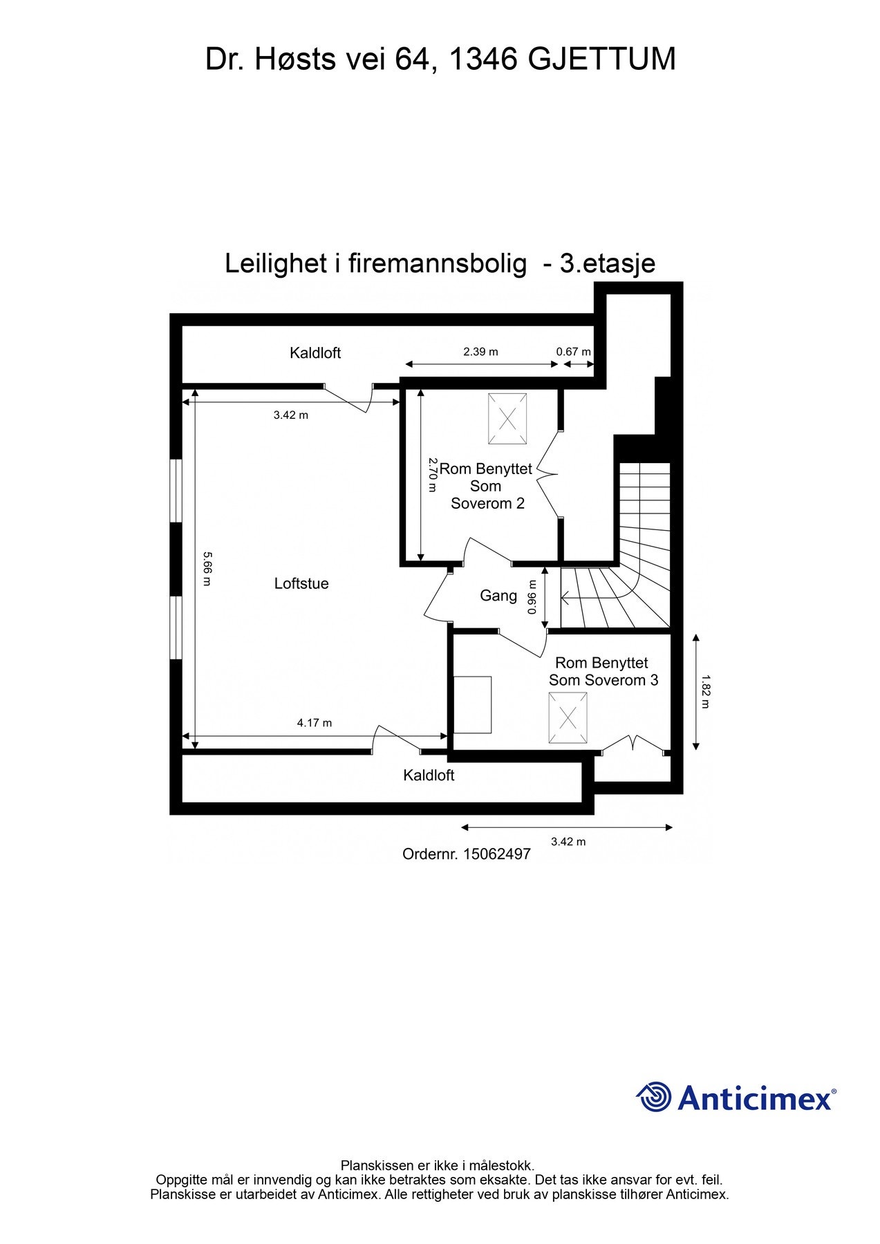 Plantegning 3. etasje Galleribilde