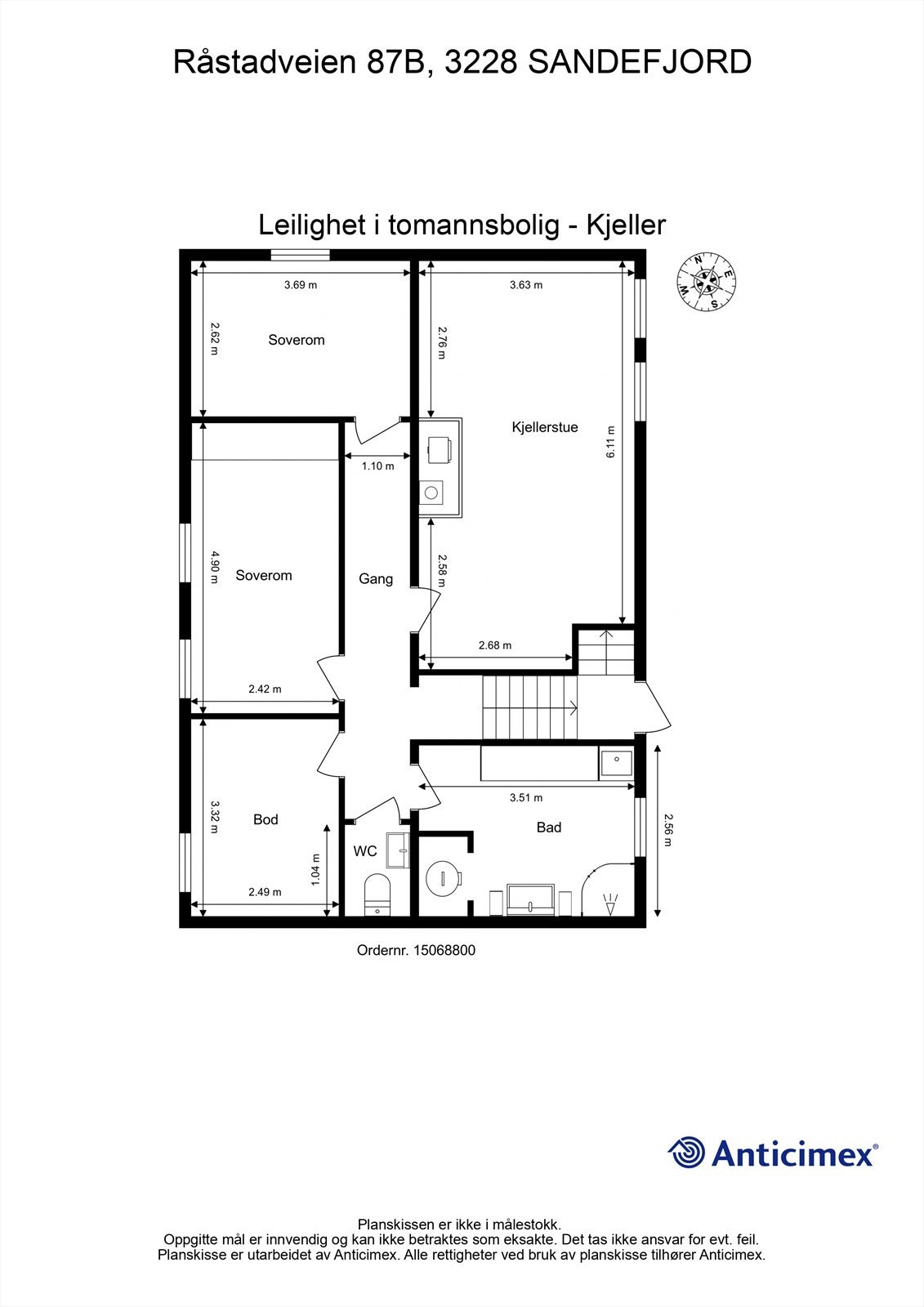 Plantegning kjeller. Galleribilde