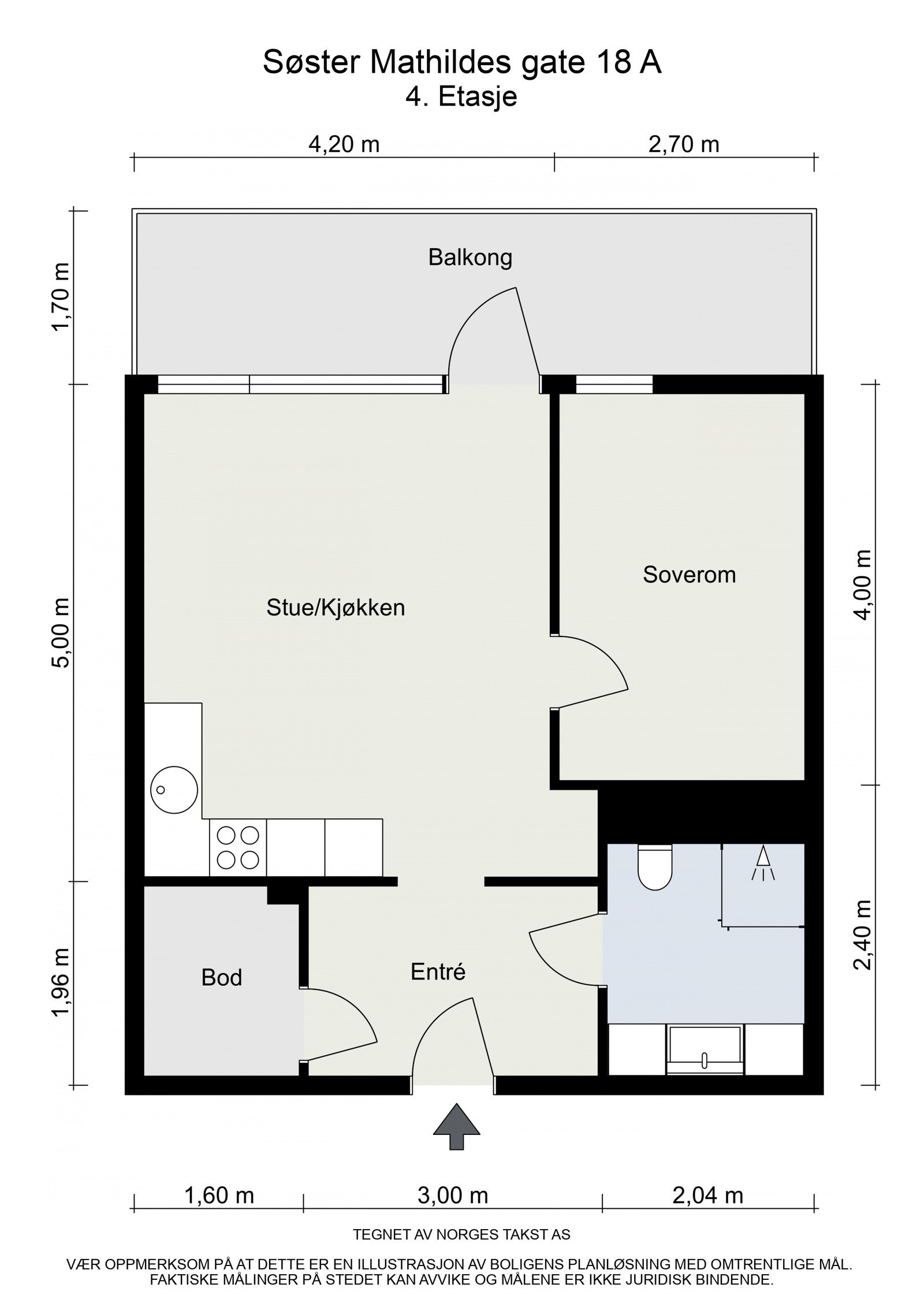 Målsatt plantegning Galleribilde