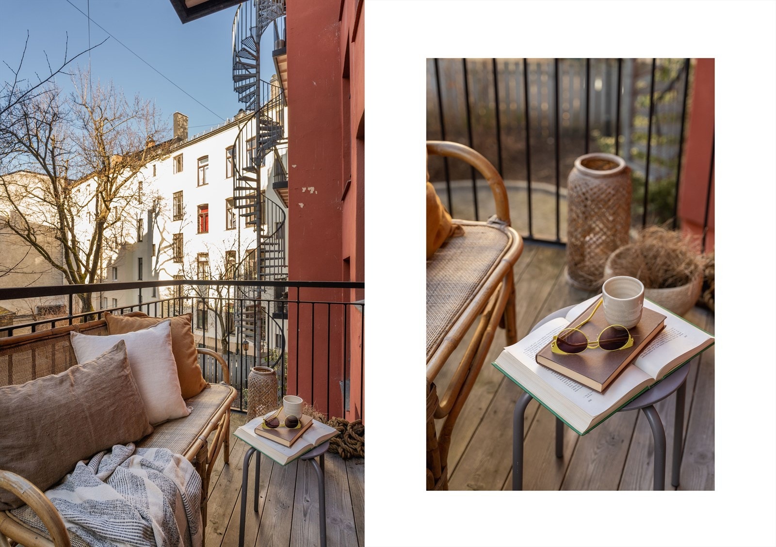 Solrik, herlig balkong på 4 kvm som er vendt mot grønn og hyggelig bakgård Galleribilde