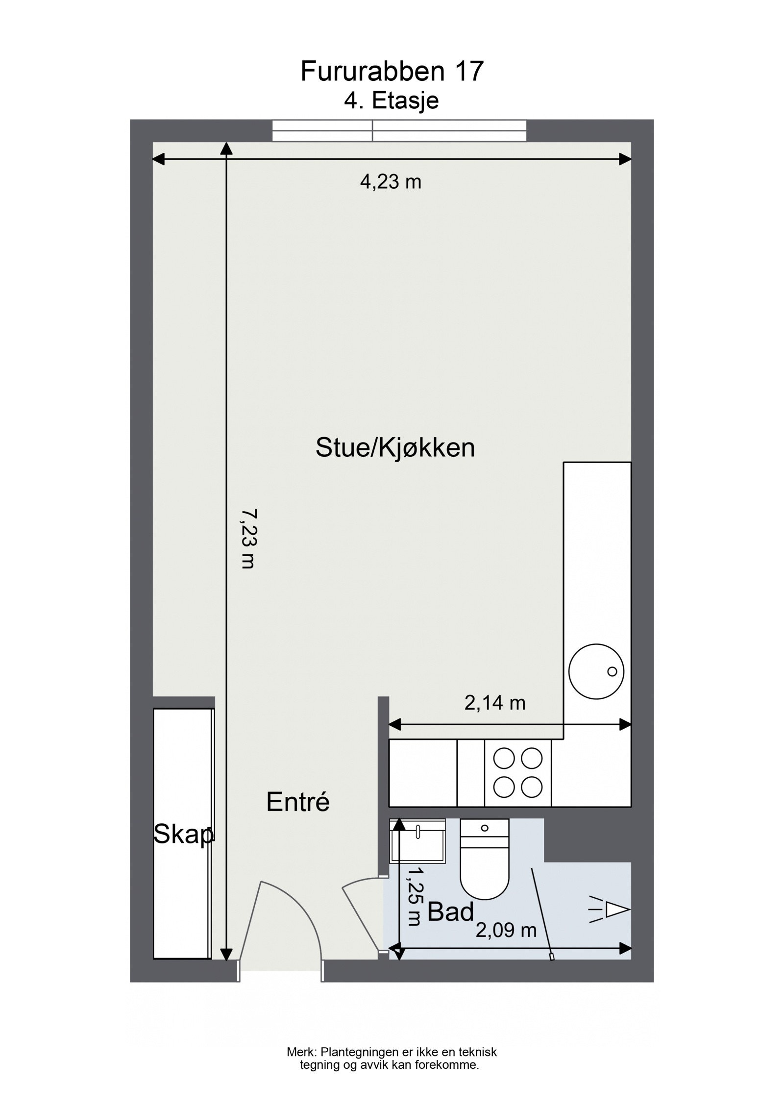 Planskisse. I tillegg medfølger 3 kvm kjellerbod. Galleribilde
