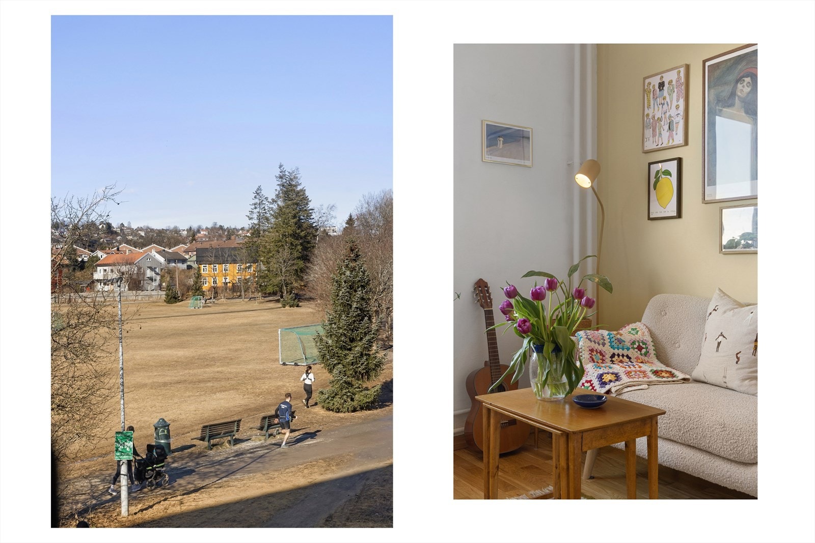 Leiligheten ligger i 2. etasje og byr på en fantastisk, vidstrakt utsikt over Voldsløkka. Galleribilde