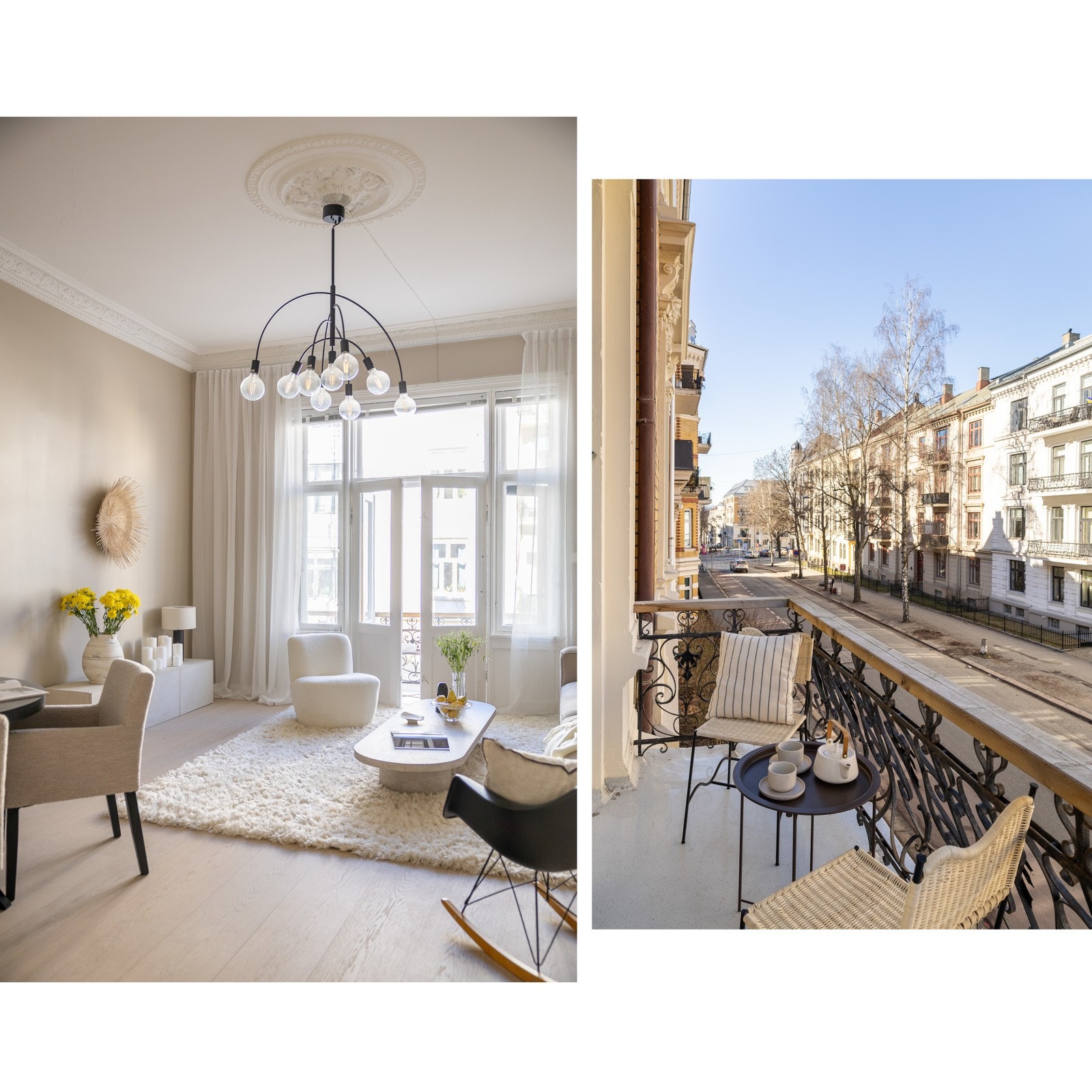 Fra stuen er det utgang til balkong. Galleribilde