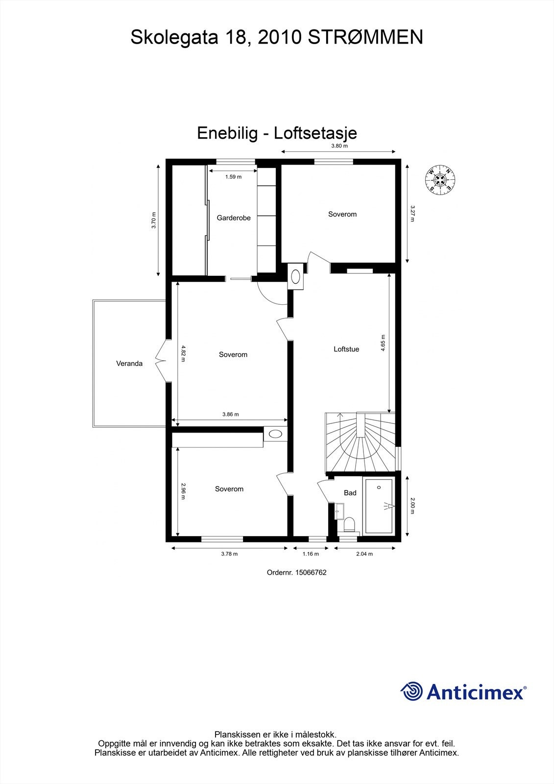 Plantegning Loftsetasje Galleribilde