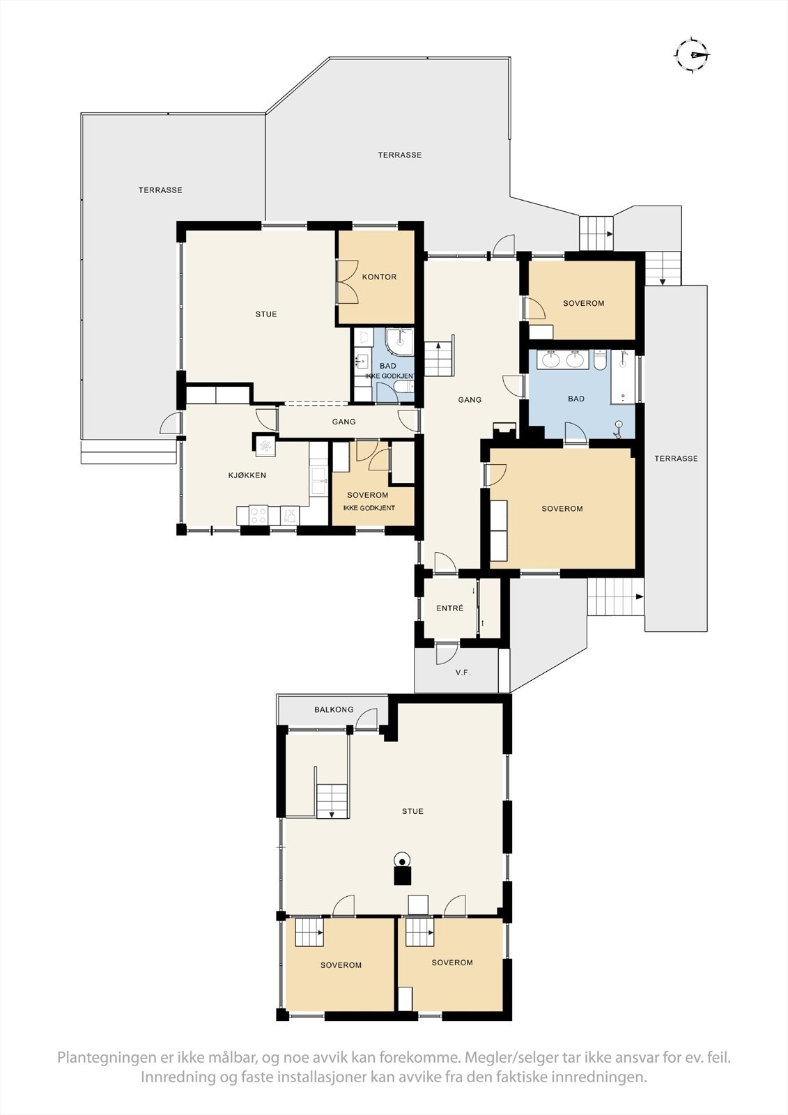 Plantegning av 1- og 2. etasje. Galleribilde