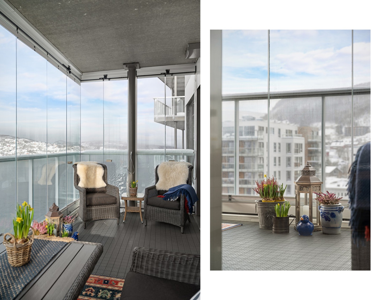 Fra stuen har du adkomst til en hyggelig og innglasset balkong Galleribilde