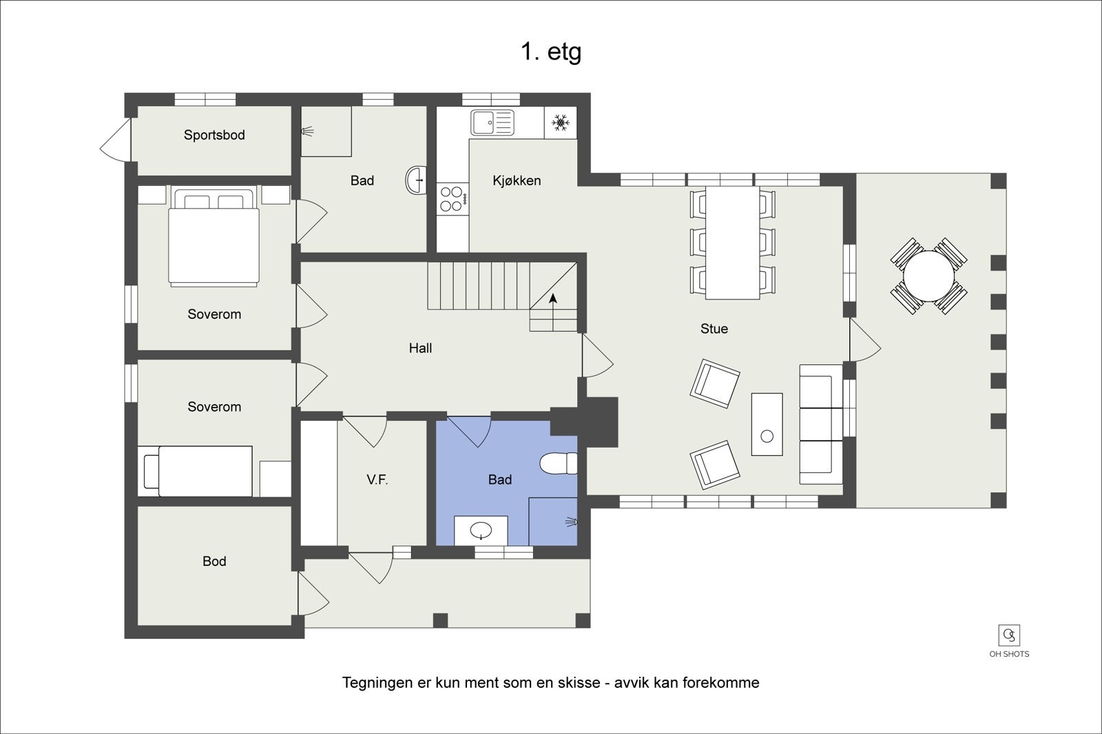 Palntegning 1. etg Galleribilde