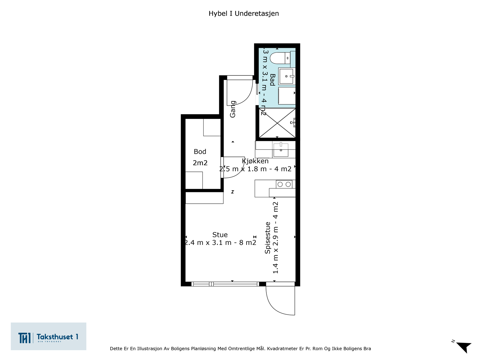 Plantegning - Hybeletasje Galleribilde