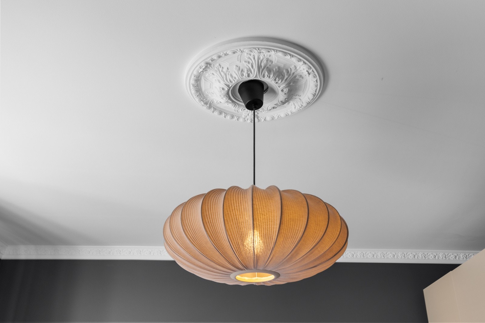 Lekre detaljer i tak med både rosett og stukkatur. Galleribilde