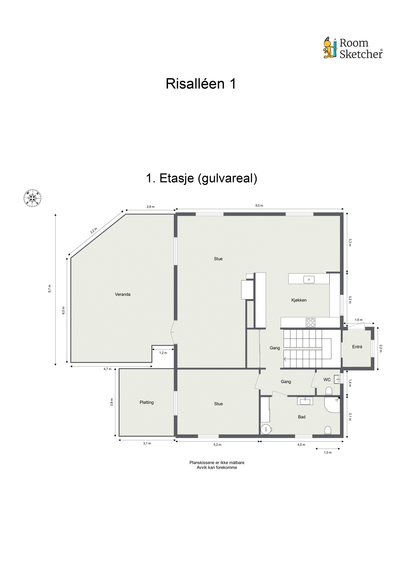 Plantegning 1. etasje. Galleribilde