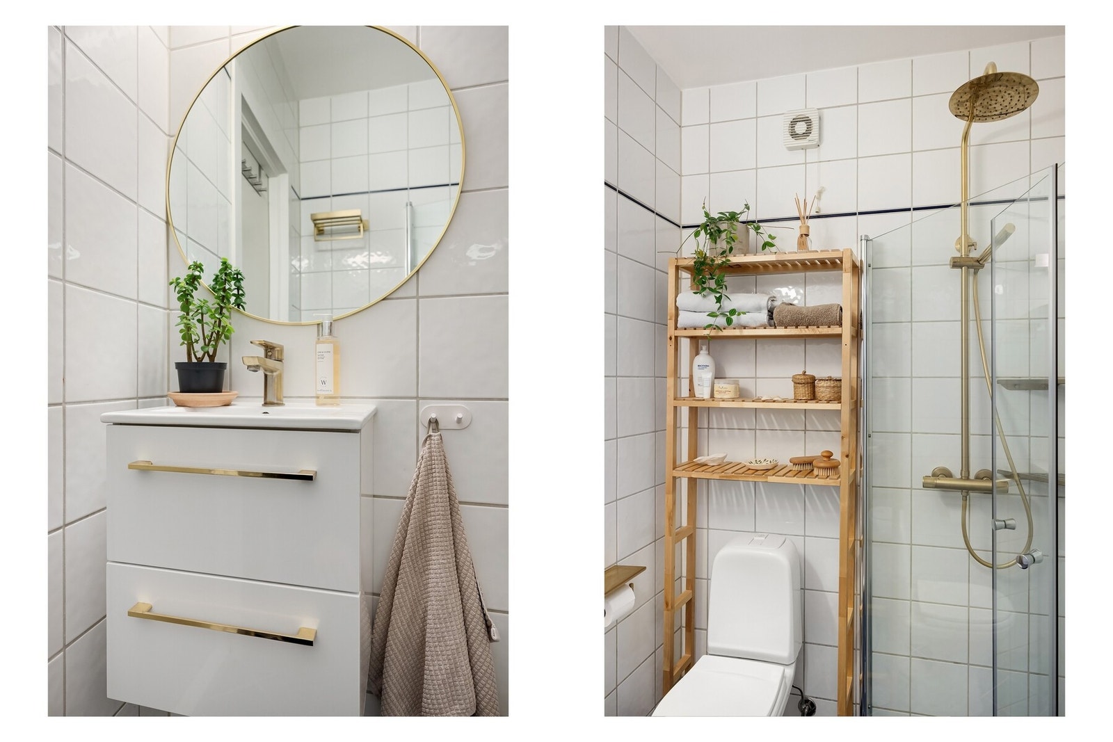 Moderne baderomsinnredning satt inn i 2020. Galleribilde