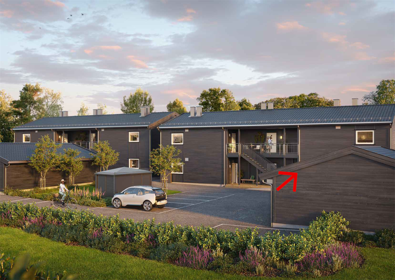 Illustrasjon. Leiligheten ligger til høyre i 1.etg. Galleribilde