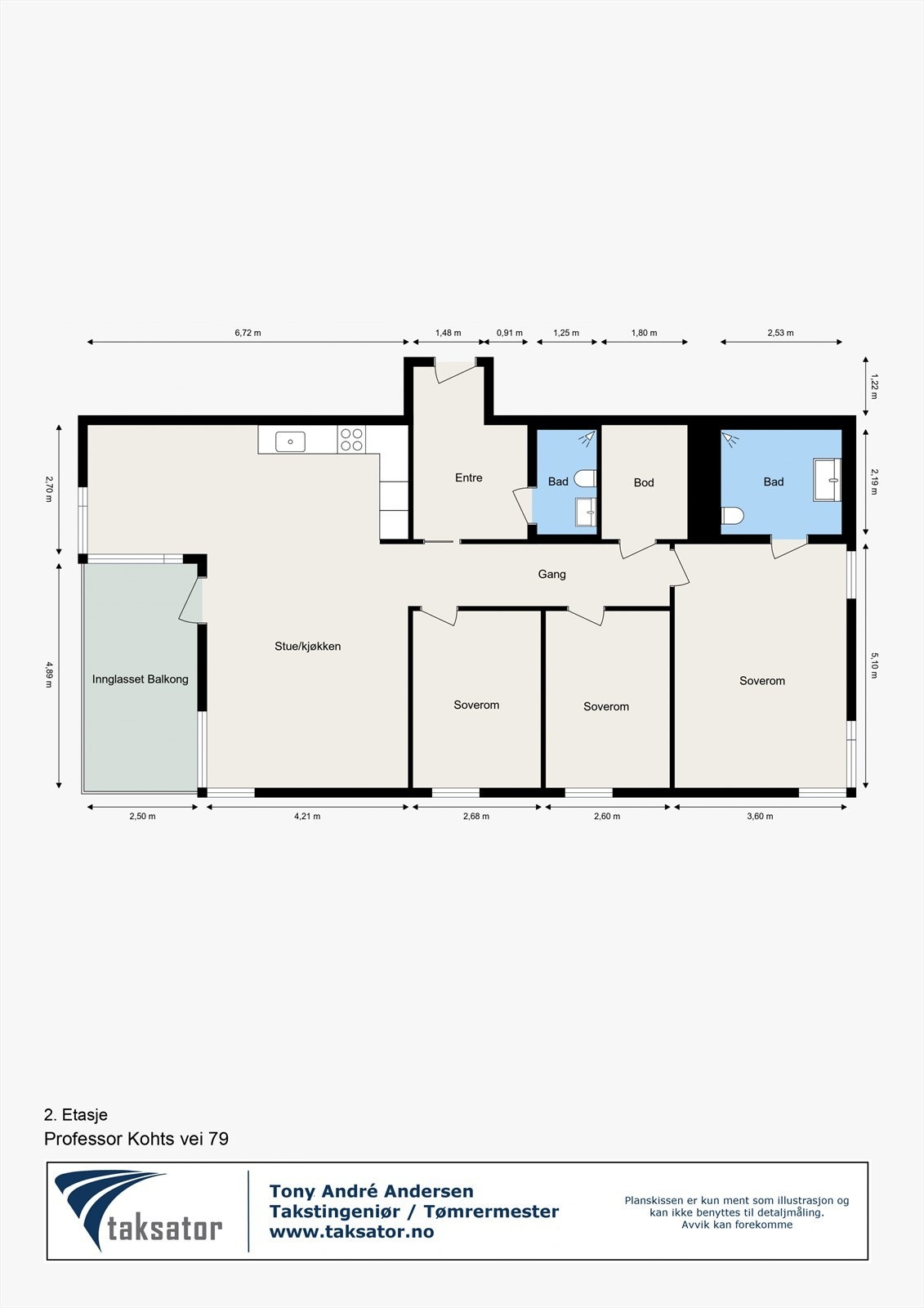 Plantegning - Professor Kohts vei 79 - 2. Etasje - Ikke målbar Galleribilde