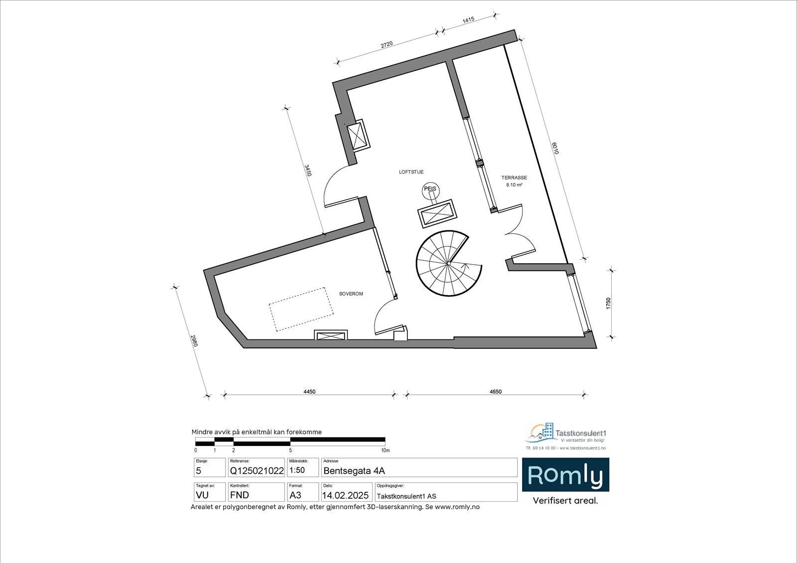 Plantegning 5. etasje. Galleribilde