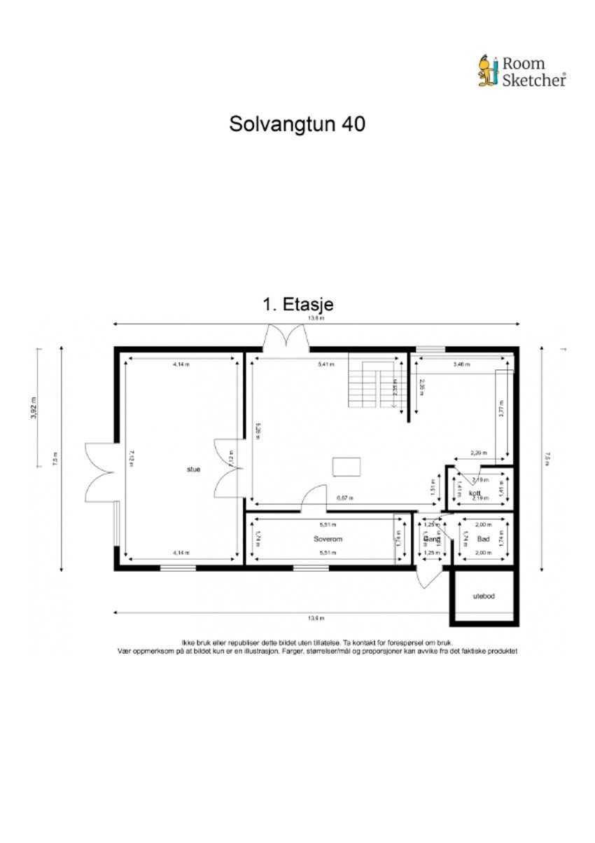 Plantegning 1. Etasje. Galleribilde