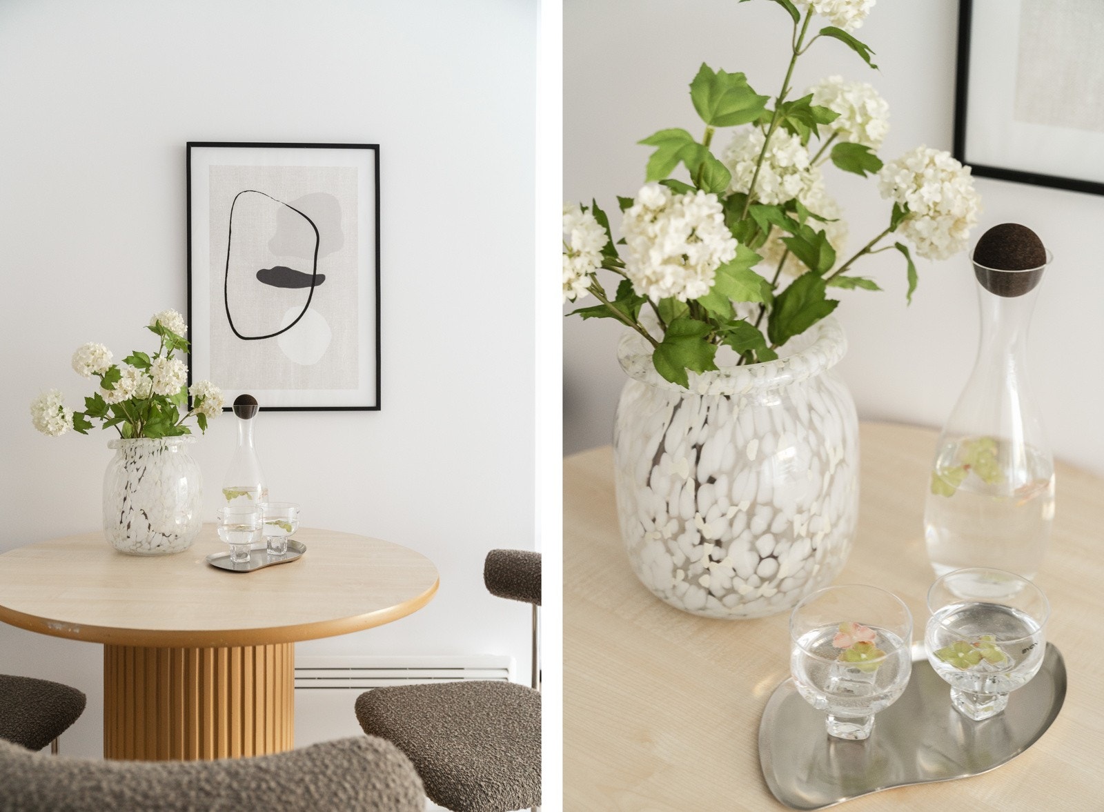 Det er naturlig plass for spisebord mellom de to sonene. Galleribilde