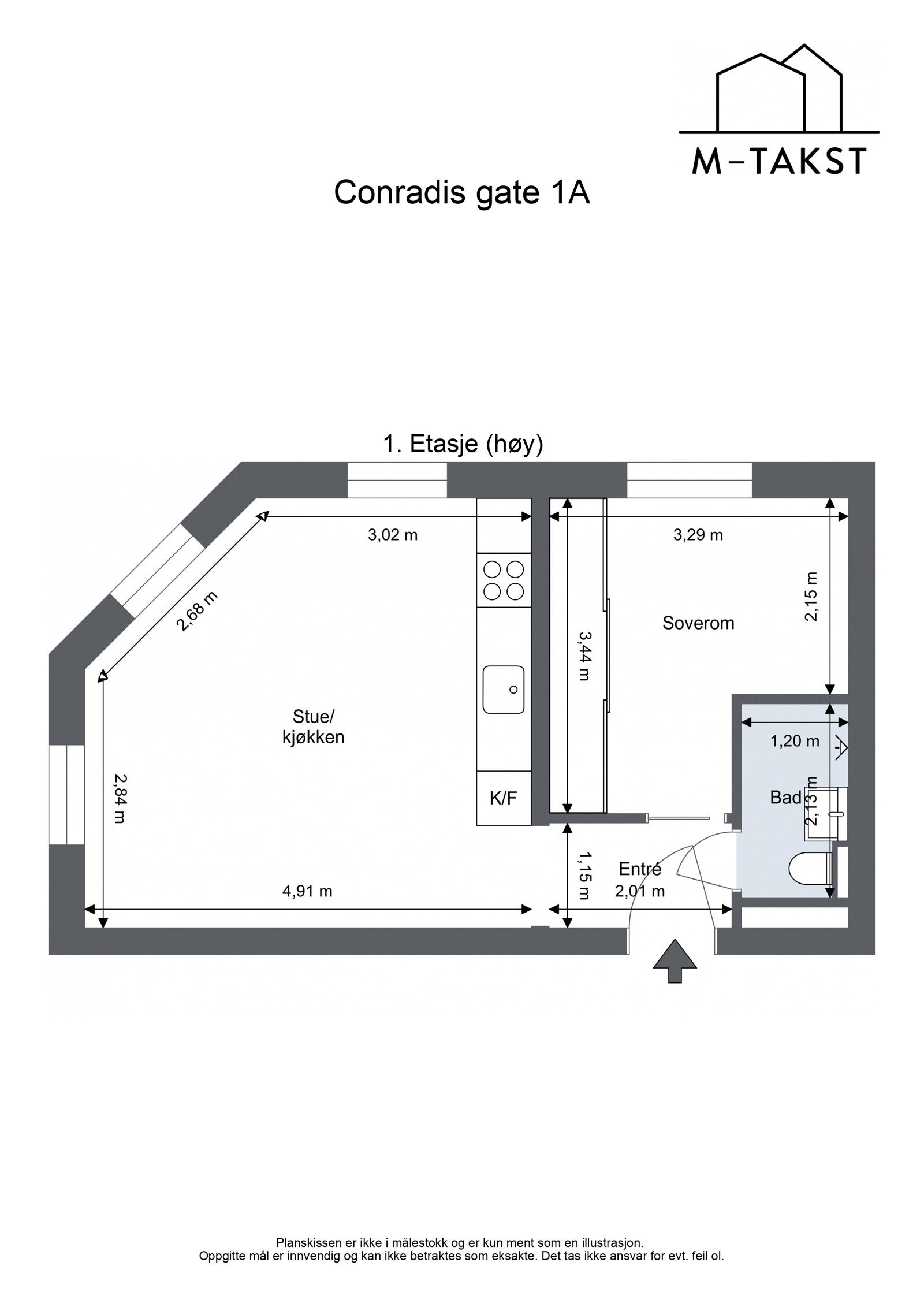 Arealeffektiv planløsning - Usjenert beliggende i høy første etasje Galleribilde