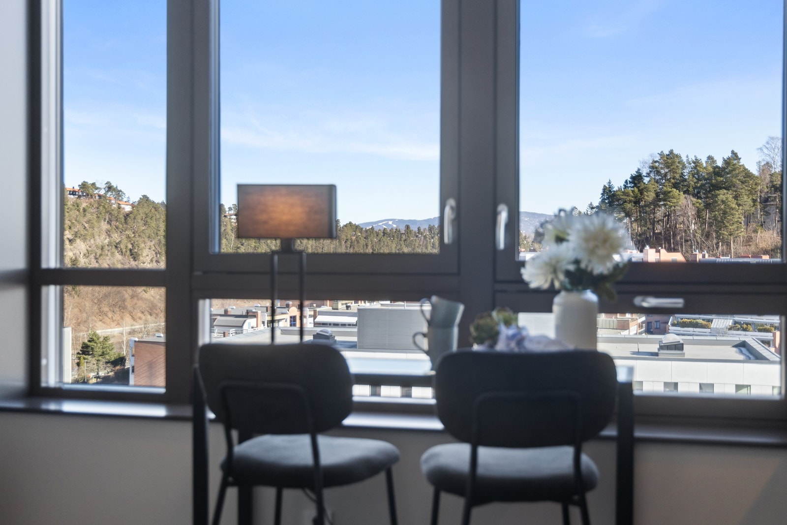 De store vindusflatene er med på å skape en god romfølelse Galleribilde