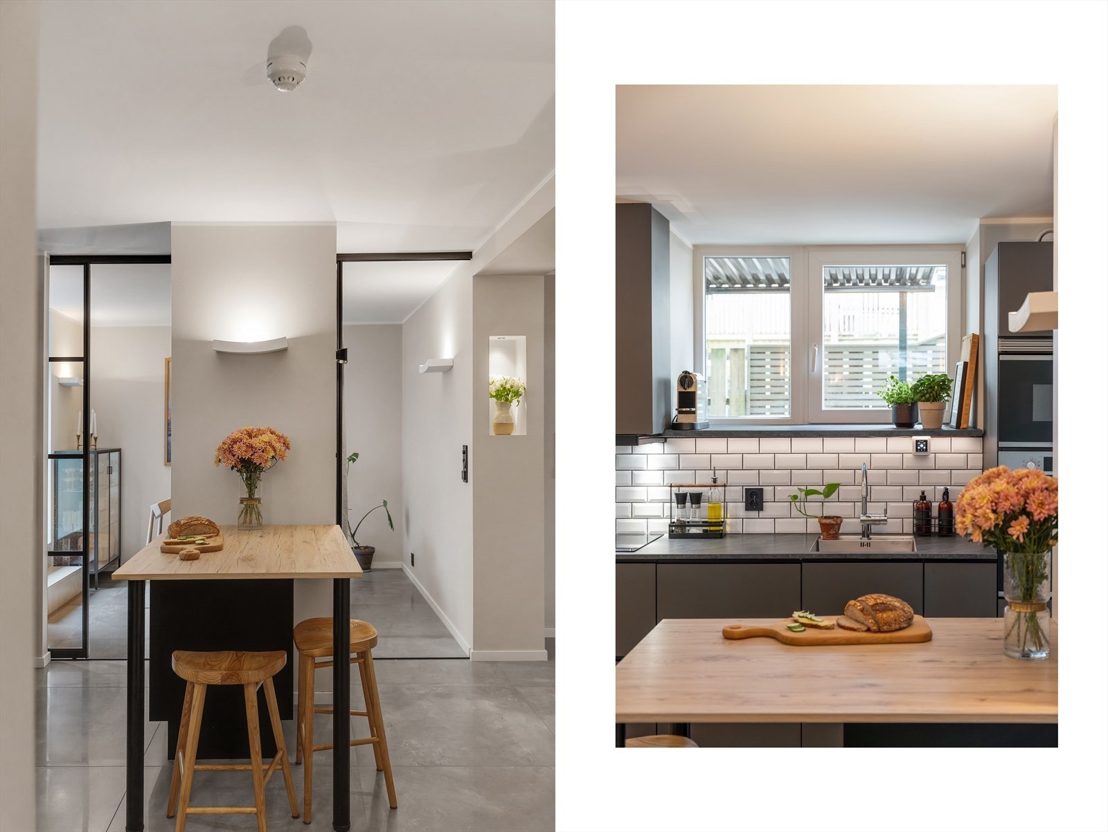 Praktisk kjøkkenøy sørger for ekstra arbeidsflate i tillegg til sitteplasser. Galleribilde