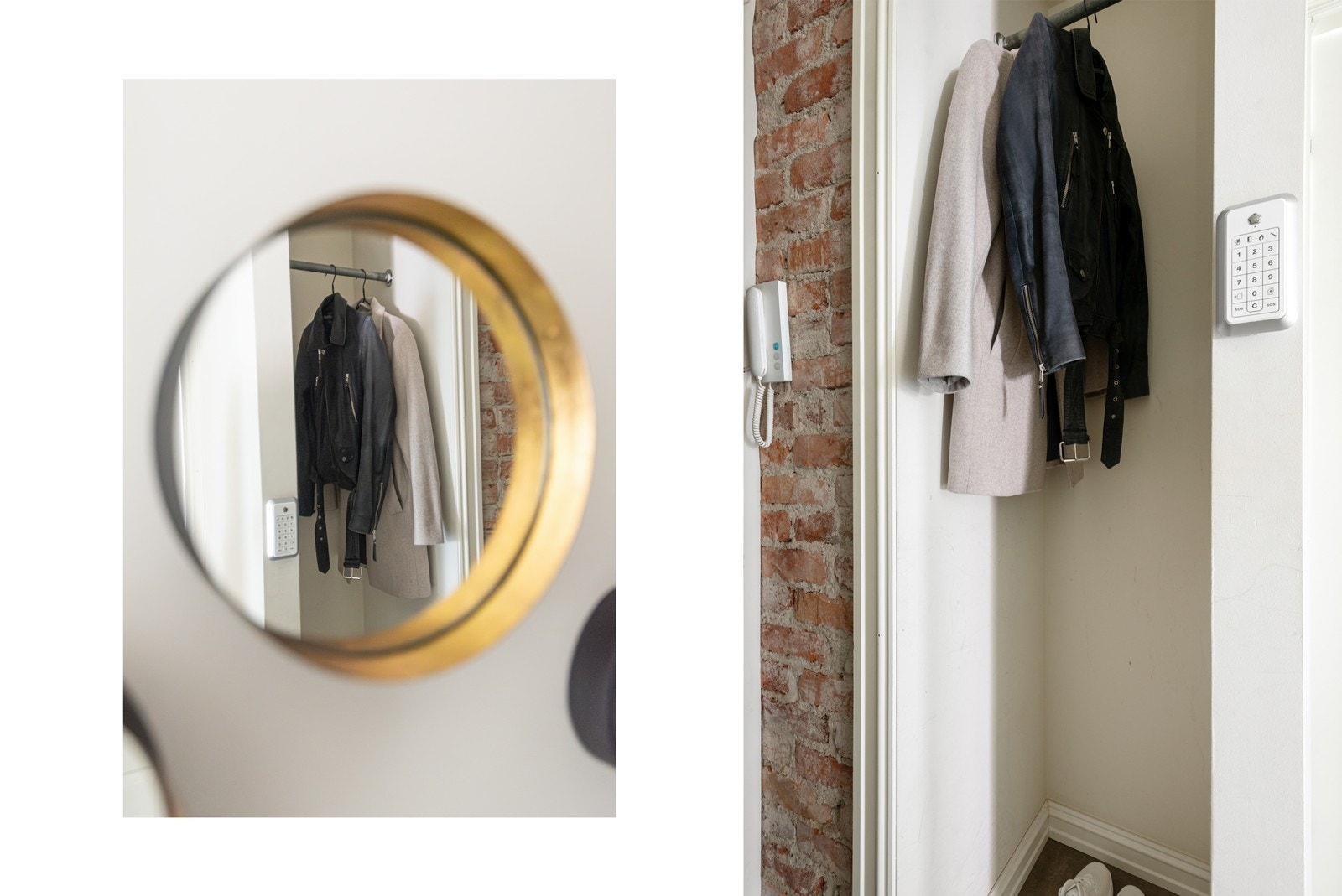 Plassbesparende nisje til oppheng av jakker Galleribilde