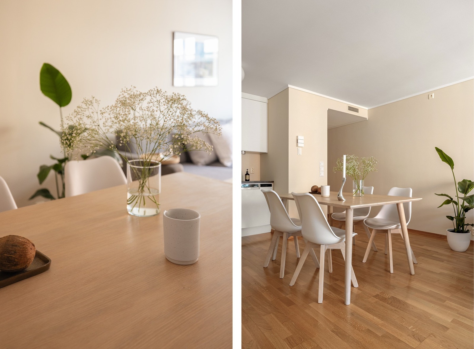 Stuen er innredet med 3-stavs parkett på gulv, slette malte vegger og himling. Galleribilde