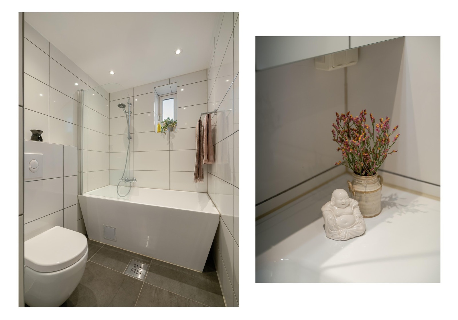 Det er smart plass til badekar innerst på badet. Galleribilde