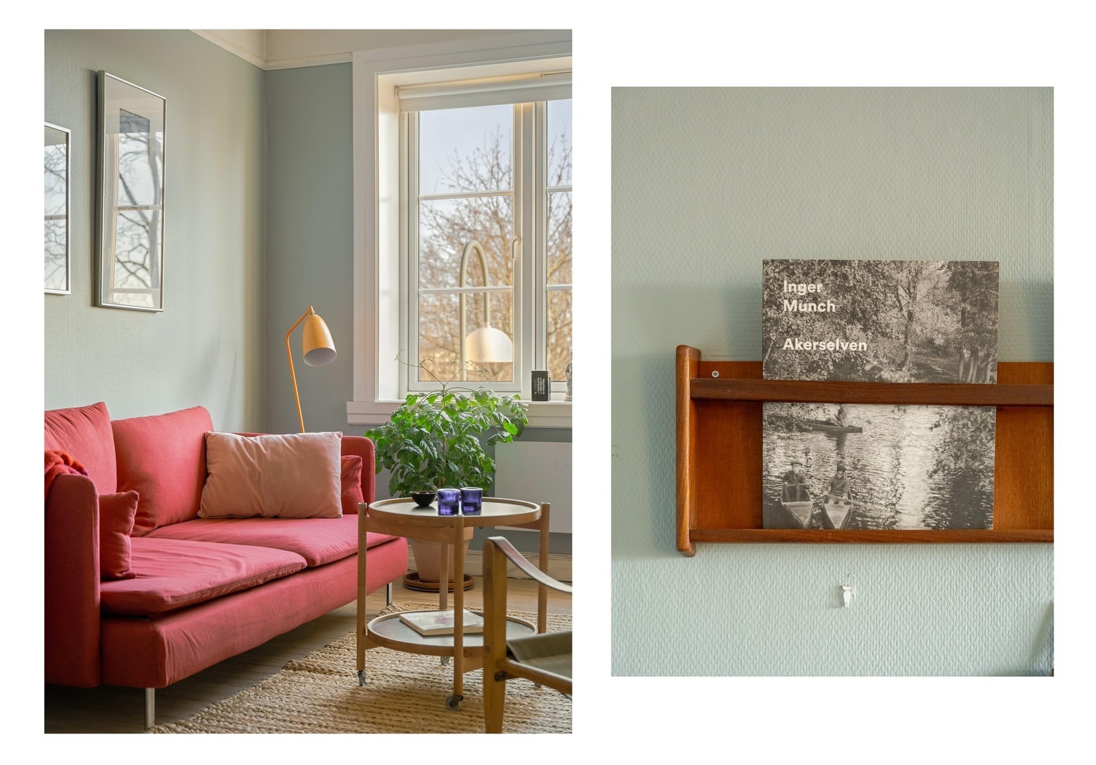 Stemningen i dette rommet må bare oppleves! Det samme må for så vidt Akerselva, som renner forbi rett ved leiligheten. Galleribilde