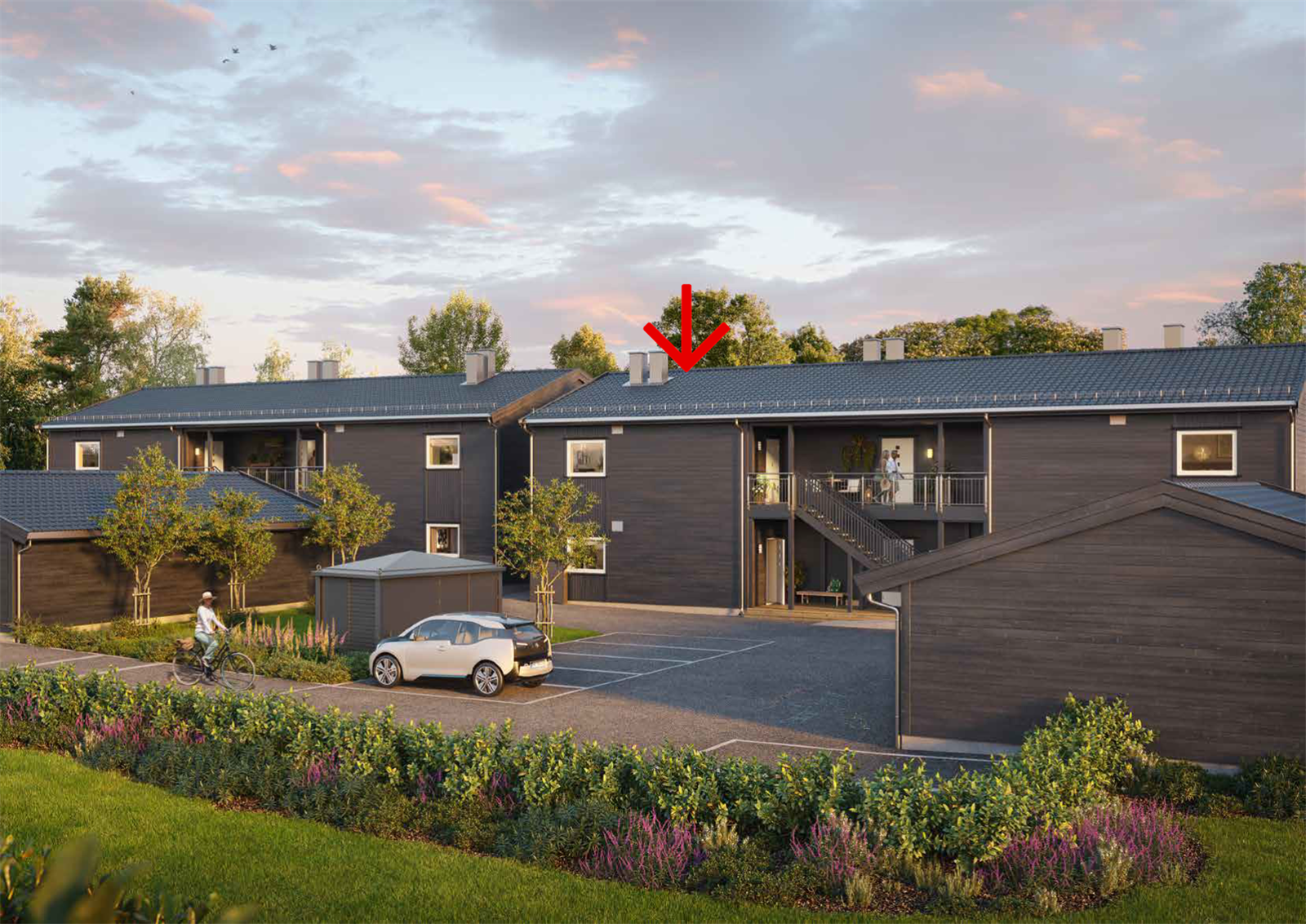 Illustrasjon. Leiligheten ligger til venstre i 2.etg. Galleribilde